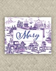 The Ming Purple & Royal Personalized Mahjong Card Sticker
