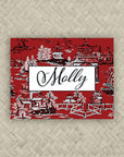 The Ming Red & Black Personalized Mahjong Card Sticker