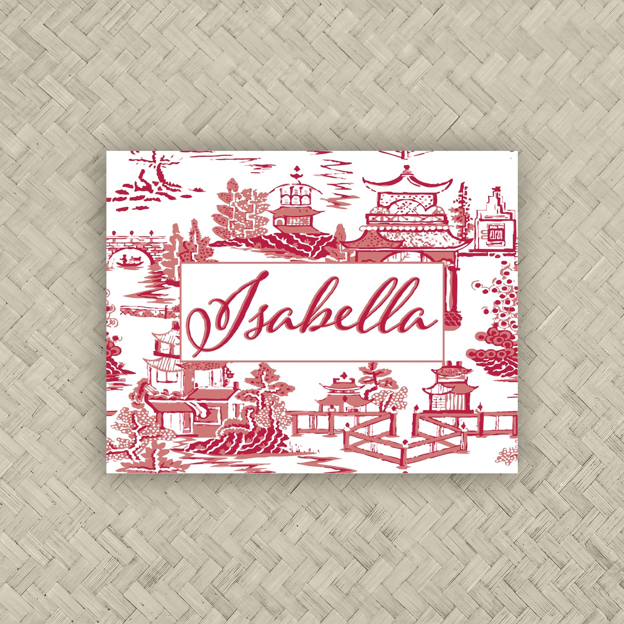 The Ming Crimson &amp; Red Personalized Mahjong Card Sticker