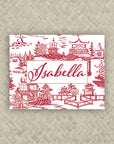 The Ming Crimson & Red Personalized Mahjong Card Sticker