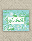 The Ming Turquoise & Green Personalized Mahjong Card Sticker