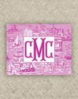The Ming Pink & Hot Pink Monogram Mahjong Card Sticker