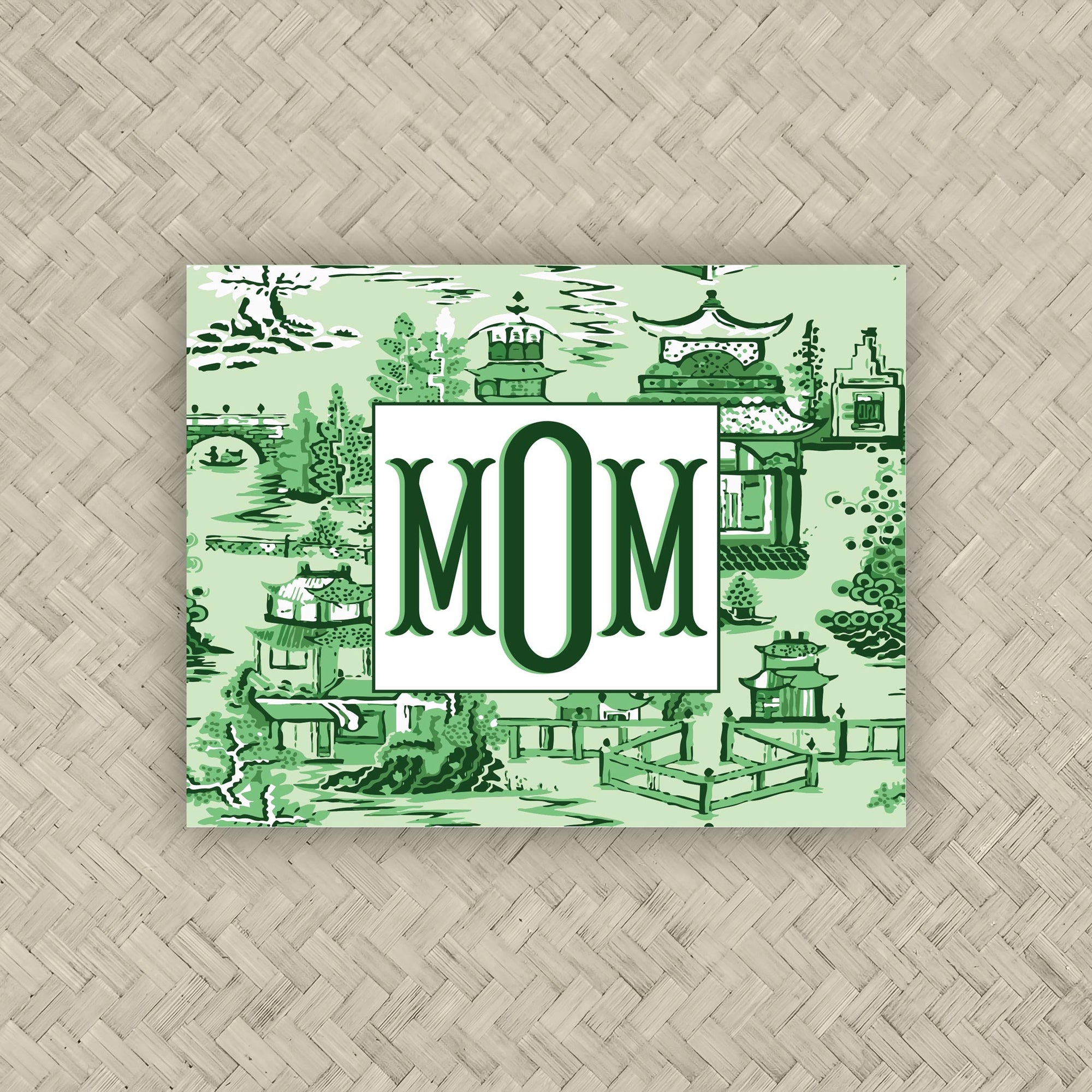 The Ming Pistachio &amp; Green Monogram Mahjong Card Sticker