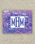 The Ming Purple & Royal Blue Monogram Mahjong Card Sticker
