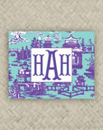 The Ming Turquoise & Purple Monogram Mahjong Card Sticker