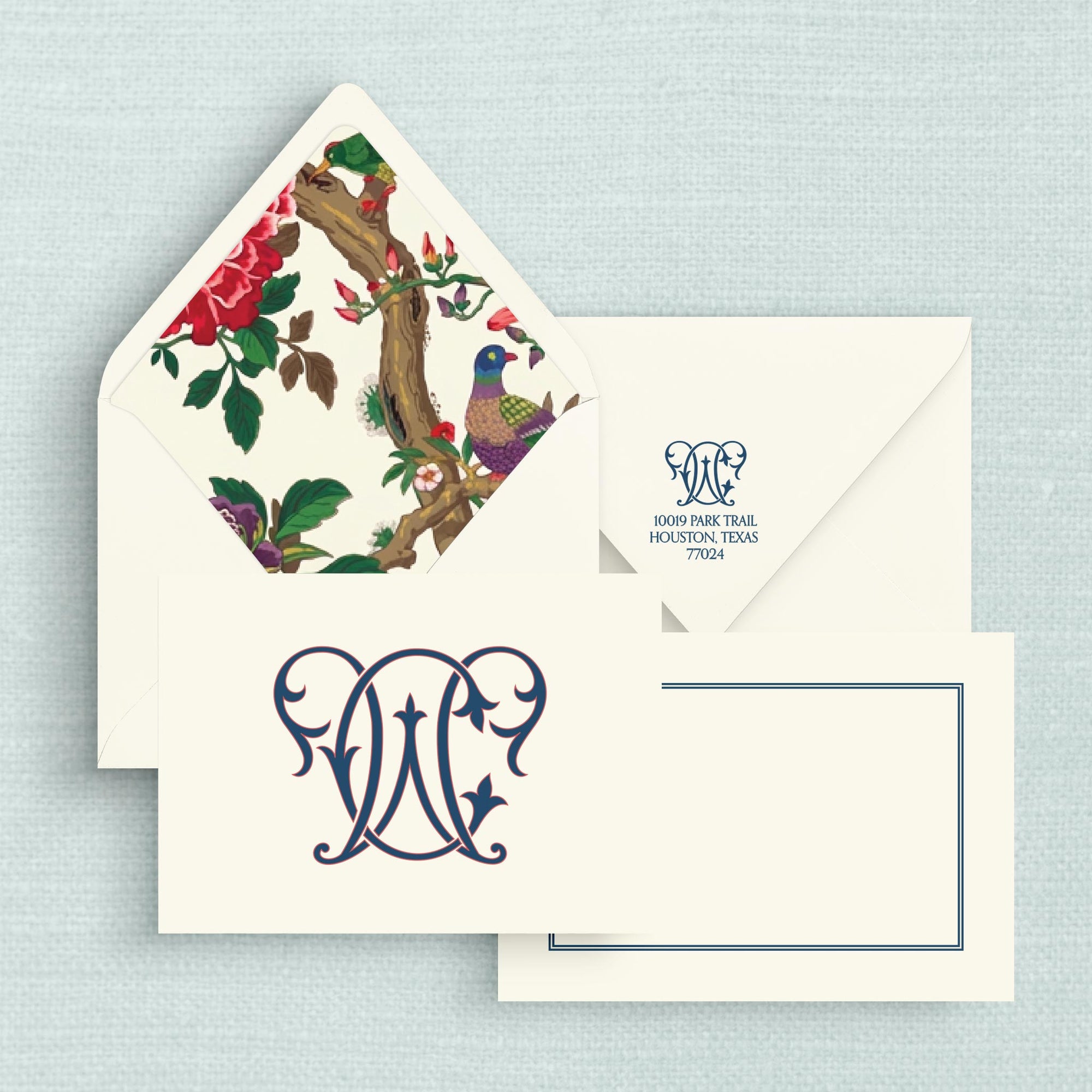 The Valerie Personalized Notecards with Lined Envelopes
