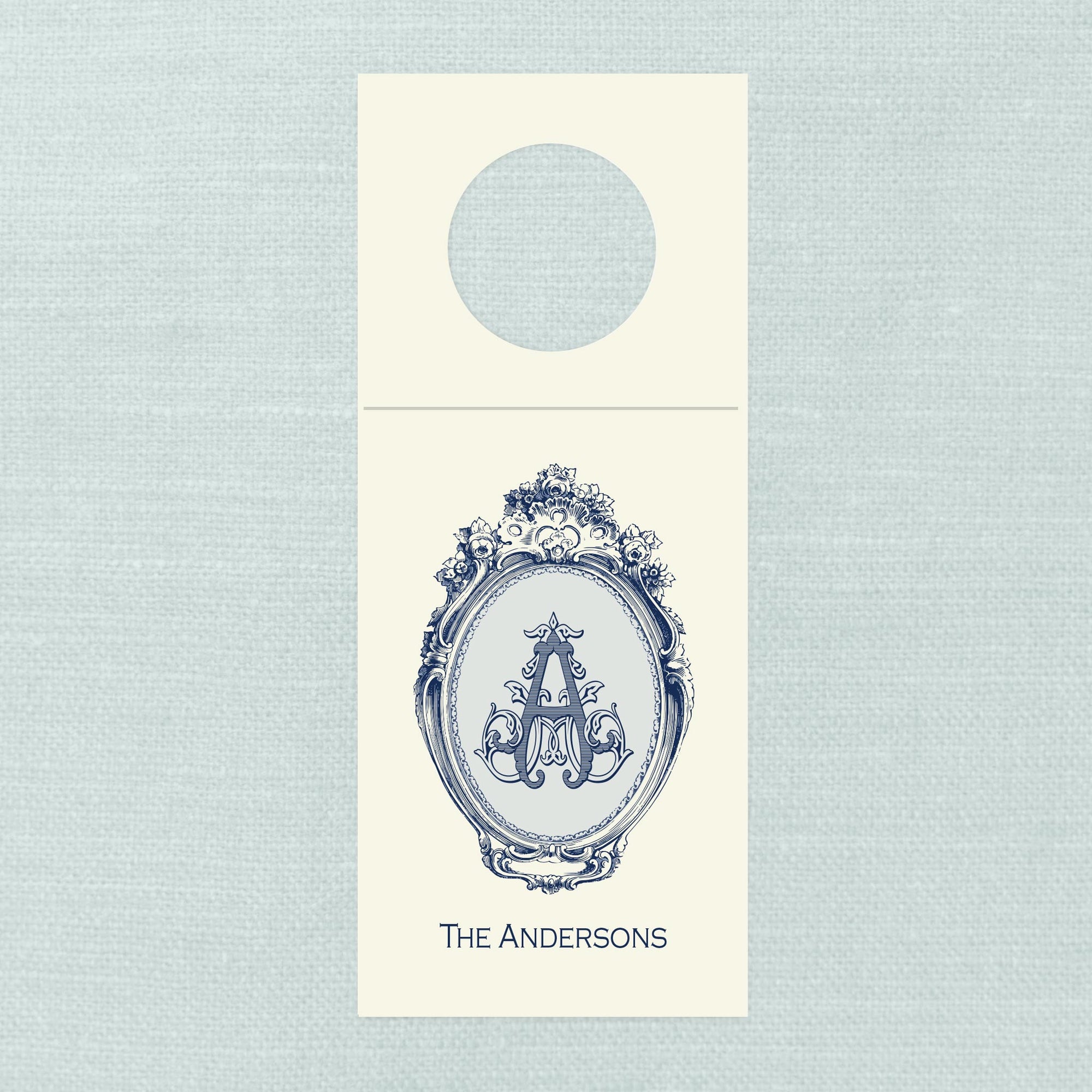 The Vine Monogram Wine Tag - Navy