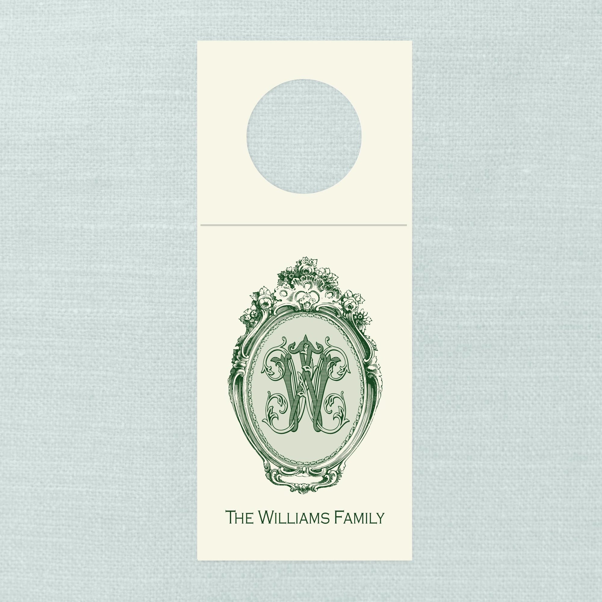 The Vine Monogram Wine Tag - Evergreen