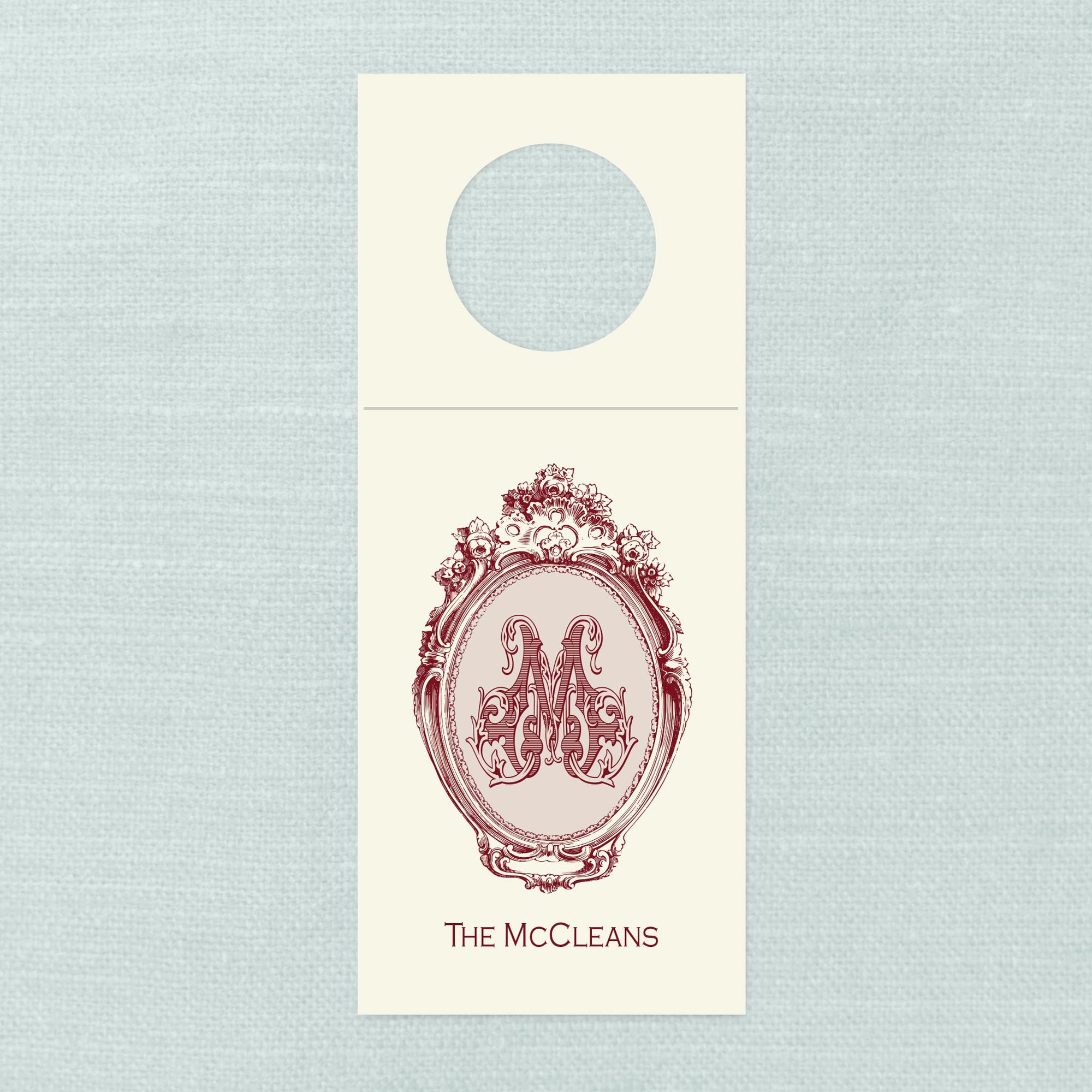 The Vine Monogram Wine Tag - Crimson