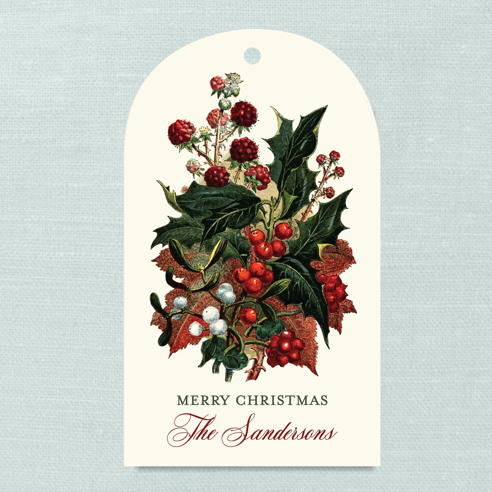 The Yuletide Christmas Personalized Arch Hanging Gift Tag
