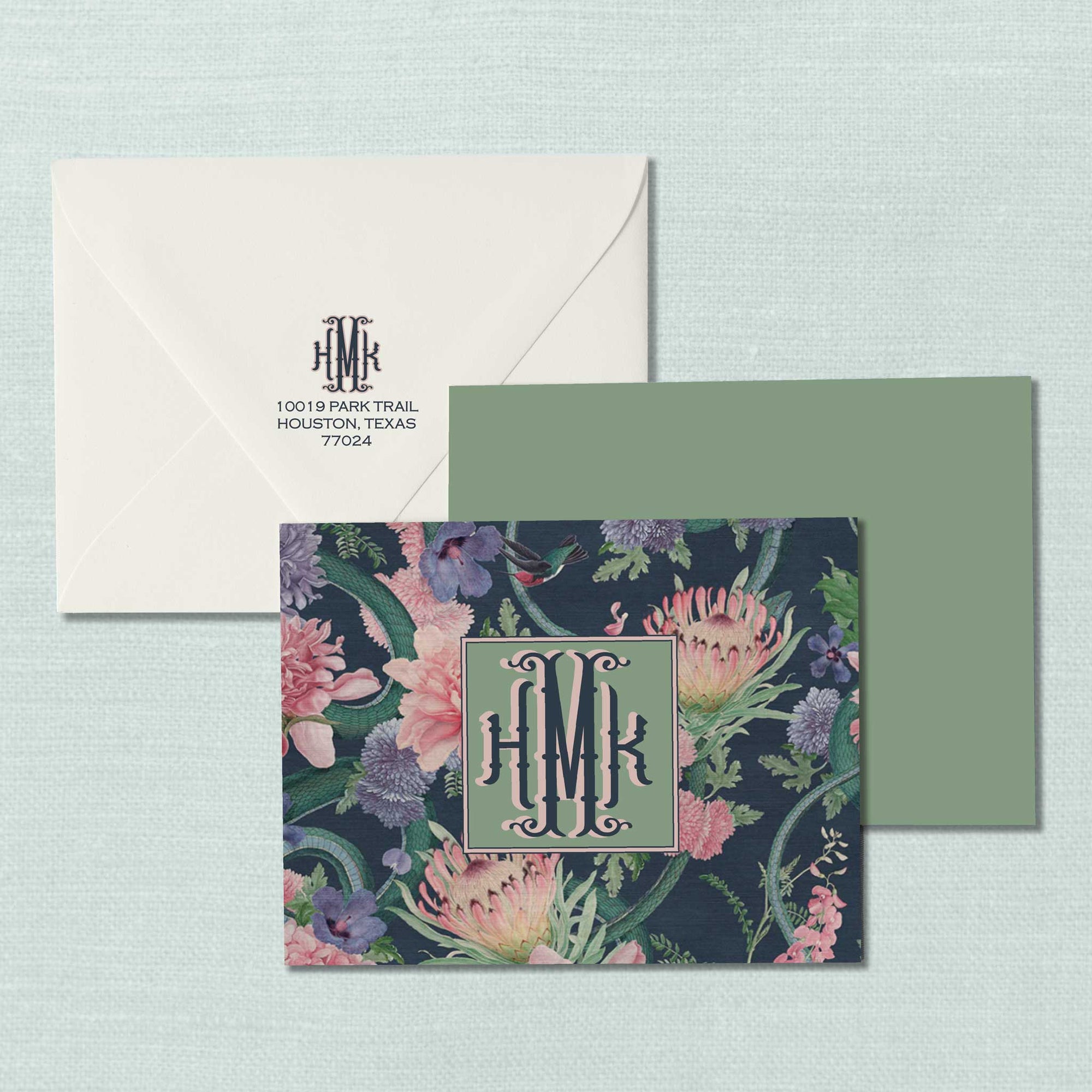 The Clara Serpentine Monogram Notecard