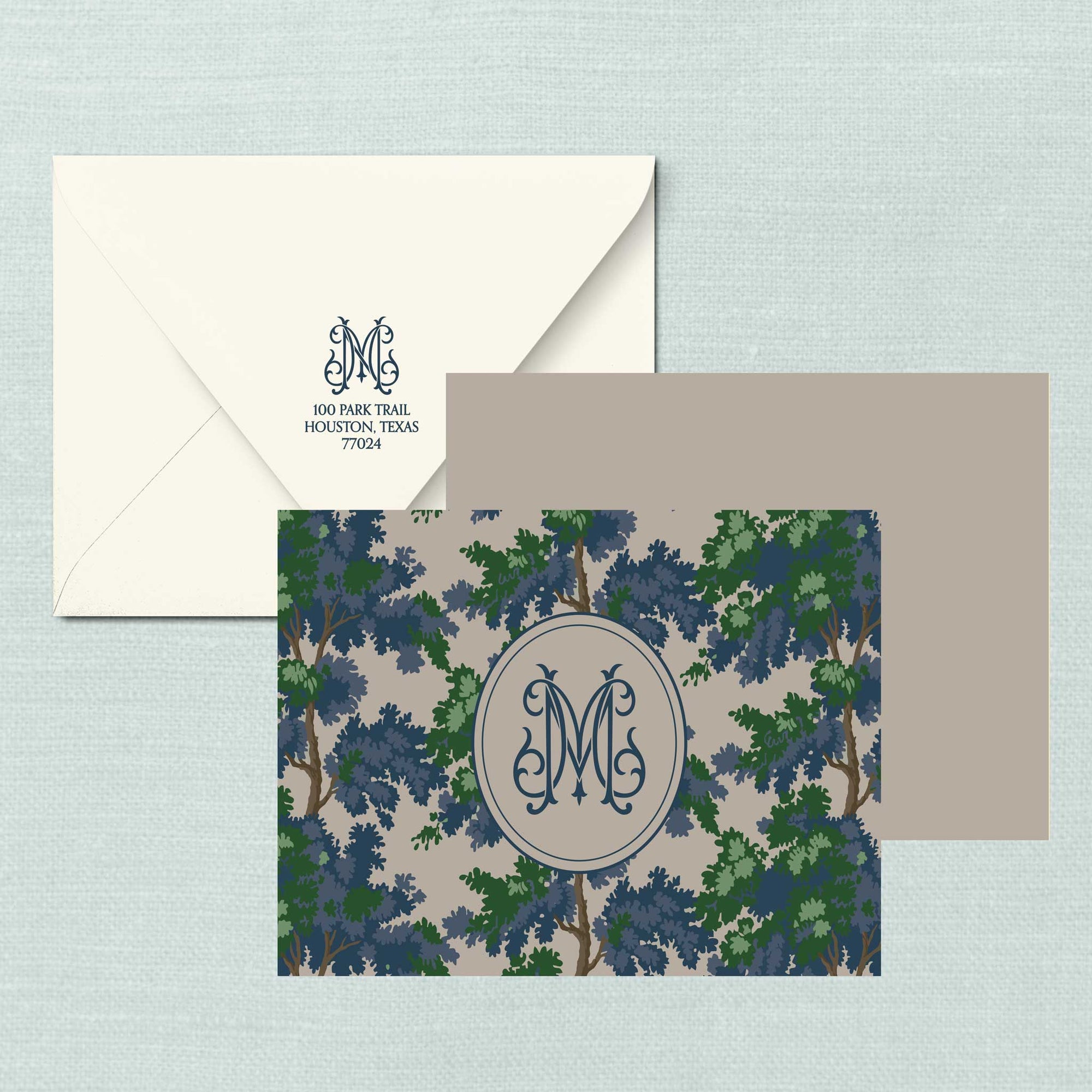 The Holcomb Duogram Monogram Notecards