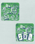 Preppy Pagoda Mahjong Coasters - Set of 10