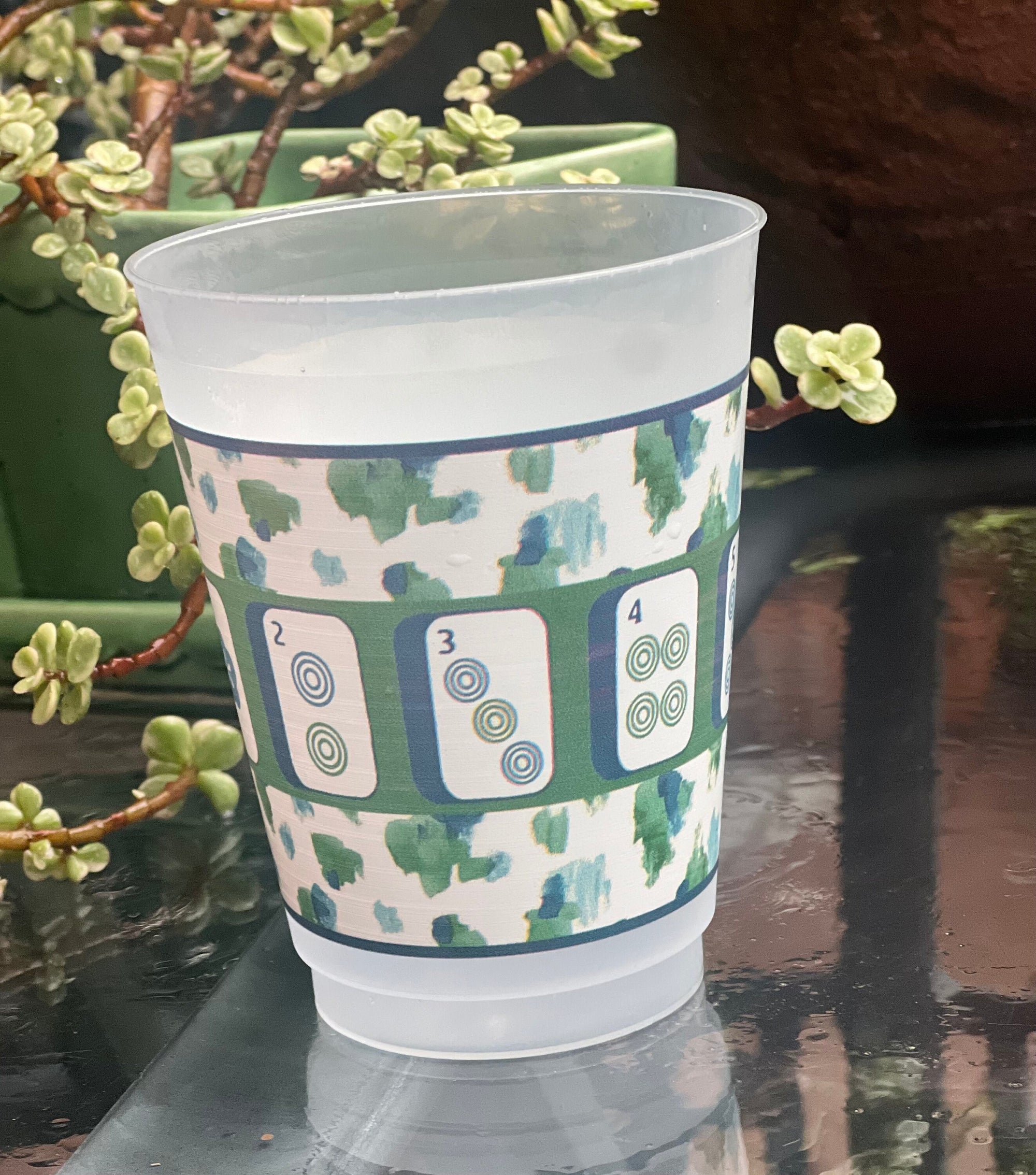 Catwalk Abstract Frosted Mahjong Cups - Set of 8