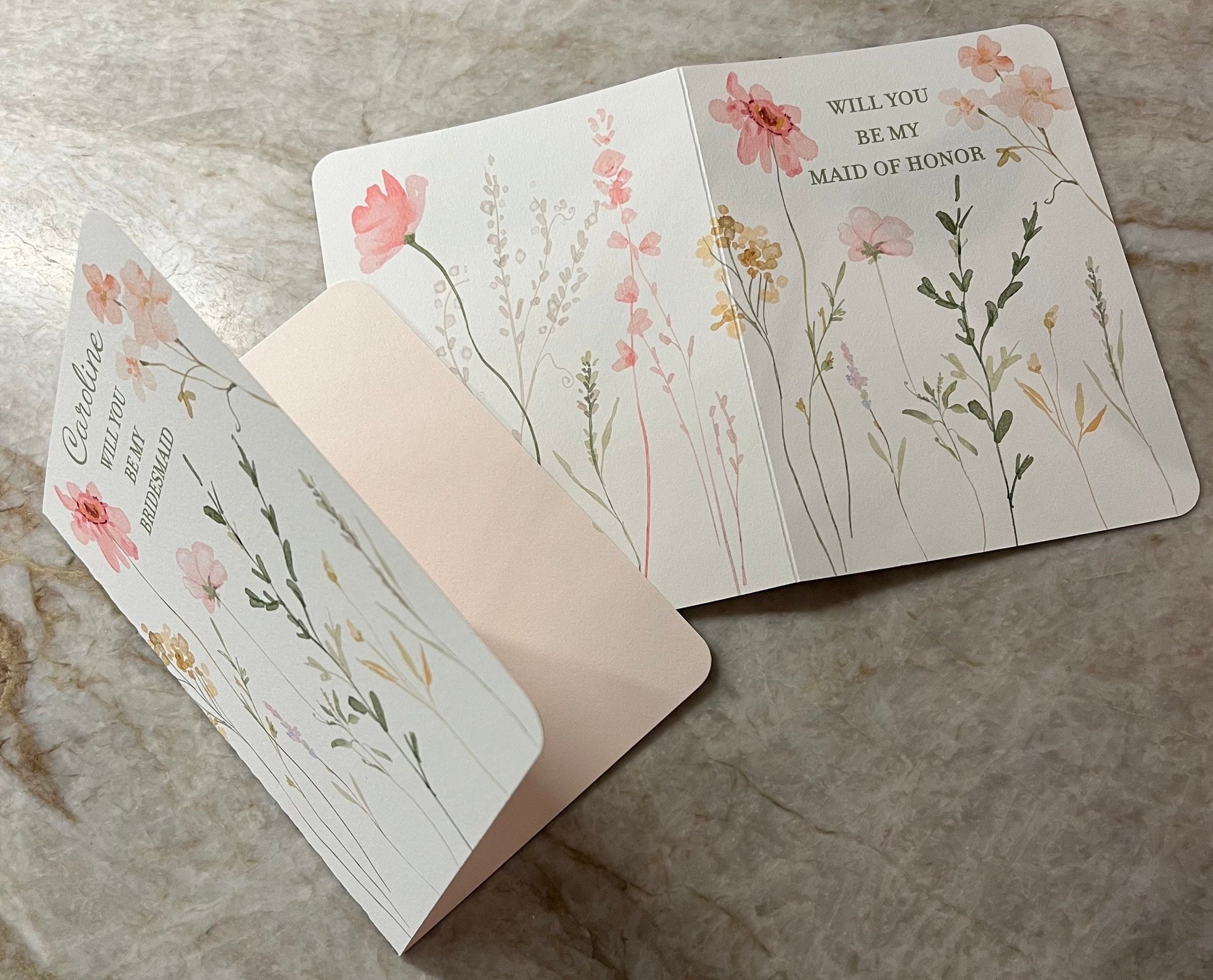 Wedding Party Proposal Card - Watercolor Flowers